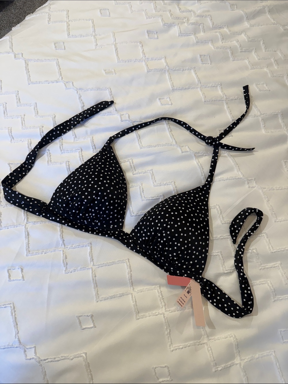 Victoria's Secret Black Polka Dot Triangle Bikini Top